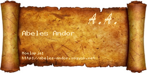 Abeles Andor névjegykártya